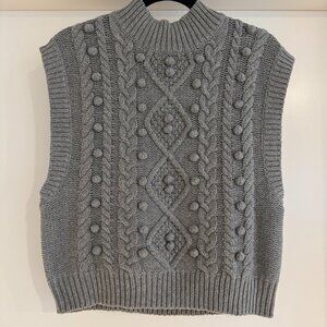 Aritzia Wilfred Alps Sweater Vest, Heather Dover Grey, Size Large